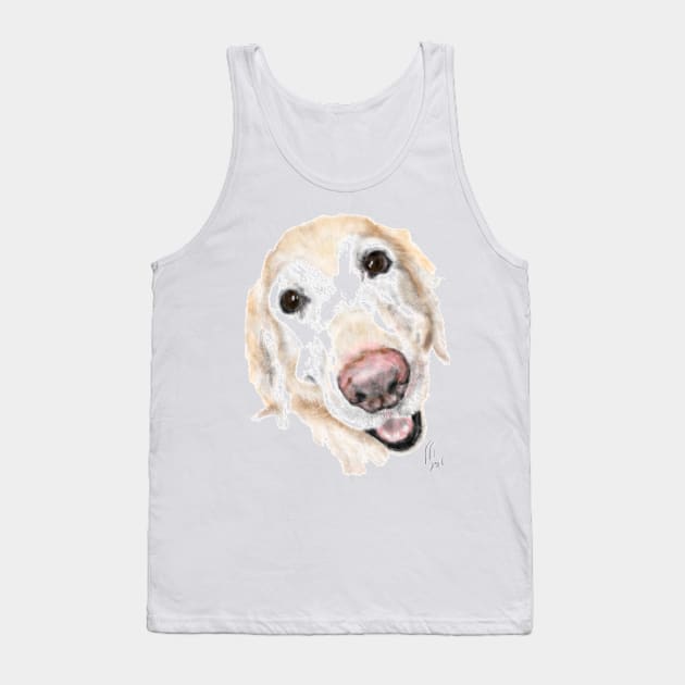 Golden Retriever Smiling Tank Top by LITDigitalArt